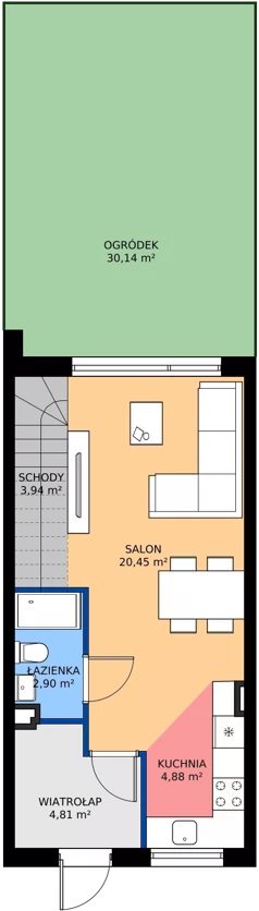 3 pokoje, mieszkanie 69,37 m², parter, oferta nr B15.M2, Libre Park - etap II, Kosakowo, ul. Pistacjowa 5
