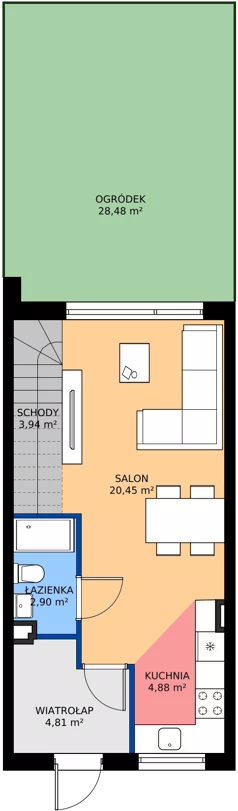 3 pokoje, mieszkanie 69,37 m², parter, oferta nr B6.M2, Libre Park - etap II, Kosakowo, ul. Pistacjowa 5