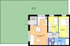 3 pokoje, mieszkanie 55,10 m², parter, oferta nr LP2.A3.M1, Libre Park 2 - etap I, Kosakowo, ul. Pistacjowa 5