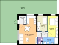3 pokoje, mieszkanie 55,10 m², parter, oferta nr LP2.A4.M1, Libre Park 2 - etap I, Kosakowo, ul. Pistacjowa 5