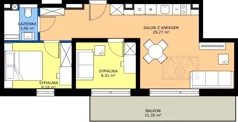 3 pokoje, apartament inwestycyjny 50,42 m², piętro 2, oferta nr M19, JASNOVIA, Jastarnia, ul. Ogrodowa 130