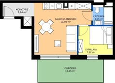 2 pokoje, apartament inwestycyjny 34,59 m², parter, oferta nr M3, JASNOVIA, Jastarnia, ul. Ogrodowa 130