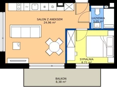 2 pokoje, apartament inwestycyjny 36,72 m², piętro 1, oferta nr M11, JASNOVIA, Jastarnia, ul. Ogrodowa 130