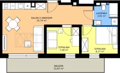 3 pokoje, apartament inwestycyjny 45,10 m², piętro 2, oferta nr M13, JASNOVIA, Jastarnia, ul. Ogrodowa 130