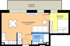 2 pokoje, apartament inwestycyjny 38,79 m², piętro 1, oferta nr M7, JASNOVIA, Jastarnia, ul. Ogrodowa 130