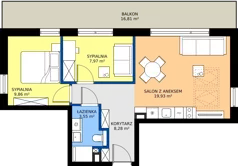 3 pokoje, apartament inwestycyjny 49,59 m², piętro 2, oferta nr M14, JASNOVIA, Jastarnia, ul. Ogrodowa 130
