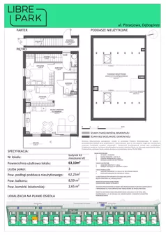 3 pokoje, mieszkanie 63,10 m², piętro 1, oferta nr Mieszkanie A3.M2, Libre Park 2 - etap I, Kosakowo, ul. Pistacjowa 5