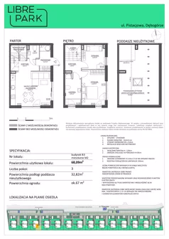 3 pokoje, mieszkanie 68,09 m², parter, oferta nr Mieszkanie B3.M2, Libre Park 2 - etap I, Kosakowo, ul. Pistacjowa 5