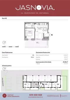 2 pokoje, apartament inwestycyjny 29,28 m², parter, oferta nr M2, JASNOVIA, Jastarnia, ul. Ogrodowa 130