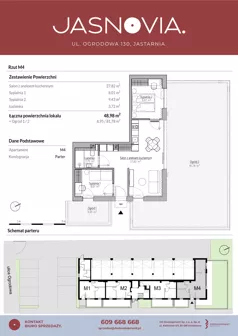 3 pokoje, apartament inwestycyjny 48,98 m², parter, oferta nr M4, JASNOVIA, Jastarnia, ul. Ogrodowa 130