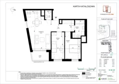 3 pokoje, mieszkanie 61,86 m², piętro 4, oferta nr C.021, Towarowa Square, Warszawa, Wola, Czyste, ul. Towarowa