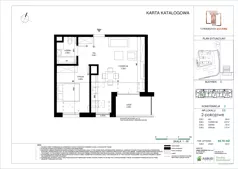 2 pokoje, mieszkanie 44,09 m², piętro 2, oferta nr E.008, Towarowa Square, Warszawa, Wola, Czyste, ul. Towarowa