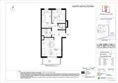 3 pokoje, mieszkanie 69,58 m², piętro 5, oferta nr E.044, Towarowa Square, Warszawa, Wola, Czyste, ul. Towarowa