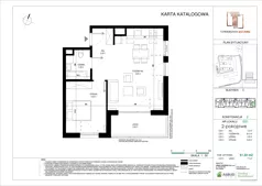 2 pokoje, mieszkanie 50,96 m², piętro 1, oferta nr E.051, Towarowa Square, Warszawa, Wola, Czyste, ul. Towarowa