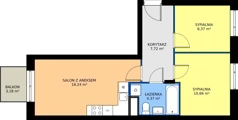 3 pokoje, mieszkanie 49,36 m², piętro 4, oferta nr 62, Osiedle Nad Zalewem, Lublin, Wrotków, ul. Henryka Wolińskiego 6