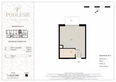 1 pokój, mieszkanie 28,58 m², piętro 1, oferta nr 2B.19, Podlesie, Gliwice, Szobiszowice, ul. Tarnogórska 86