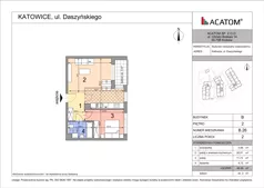 2 pokoje, mieszkanie 48,39 m², piętro 2, oferta nr B26, Daszyńskiego Park, Katowice, Wełnowiec-Józefowiec, ul. Daszyńskiego 38