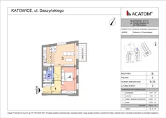 2 pokoje, mieszkanie 48,21 m², piętro 3, oferta nr B33, Daszyńskiego Park, Katowice, Wełnowiec-Józefowiec, ul. Daszyńskiego 38