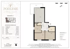 4 pokoje, mieszkanie 81,14 m², piętro 2, oferta nr 3.11, Podlesie, Gliwice, Szobiszowice, ul. Tarnogórska 86
