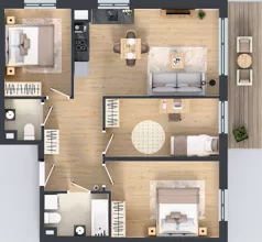4 pokoje, mieszkanie 72,54 m², piętro 1, oferta nr A1.20.M14, Wawer GO 2.0, Warszawa, Wawer, Falenica, ul. Przylaszczkowa 17