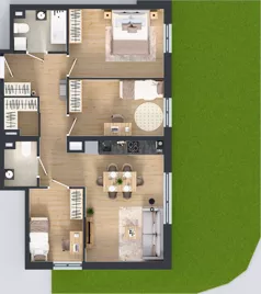 4 pokoje, mieszkanie 72,56 m², parter, oferta nr A2.10.M01, Wawer GO 2.0, Warszawa, Wawer, Falenica, ul. Przylaszczkowa 17