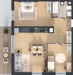 3 pokoje, mieszkanie 61,39 m², piętro 3, oferta nr A2.40.M26, Wawer GO 2.0, Warszawa, Wawer, Falenica, ul. Przylaszczkowa 17