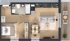2 pokoje, mieszkanie 45,56 m², piętro 1, oferta nr A3.20.M09, Wawer GO 2.0, Warszawa, Wawer, Falenica, ul. Przylaszczkowa 17