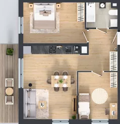 3 pokoje, mieszkanie 61,25 m², piętro 1, oferta nr A3.20.M10, Wawer GO 2.0, Warszawa, Wawer, Falenica, ul. Przylaszczkowa 17