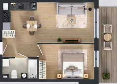 2 pokoje, mieszkanie 41,92 m², piętro 1, oferta nr A3.20.M15, Wawer GO 2.0, Warszawa, Wawer, Falenica, ul. Przylaszczkowa 17