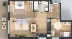 3 pokoje, mieszkanie 57,94 m², piętro 1, oferta nr D1.20.M09, Wawer GO 2.0, Warszawa, Wawer, Falenica, ul. Przylaszczkowa 17