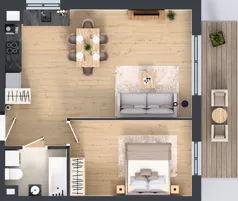 2 pokoje, mieszkanie 50,05 m², piętro 1, oferta nr D1.20.M13, Wawer GO 2.0, Warszawa, Wawer, Falenica, ul. Przylaszczkowa 17