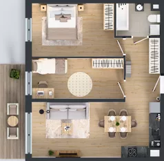 3 pokoje, mieszkanie 58,65 m², piętro 3, oferta nr D1.40.M24, Wawer GO 2.0, Warszawa, Wawer, Falenica, ul. Przylaszczkowa 17