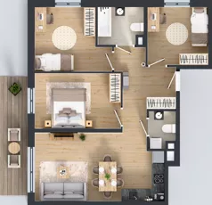 4 pokoje, mieszkanie 70,37 m², piętro 3, oferta nr D2.40.M27, Wawer GO 2.0, Warszawa, Wawer, Falenica, ul. Przylaszczkowa 17