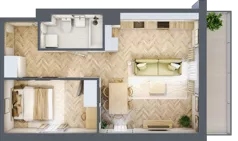 2 pokoje, mieszkanie 45,26 m², piętro 2, oferta nr A1.30.M17, Wawer GO 2.0, Warszawa, Wawer, Falenica, ul. Przylaszczkowa 17