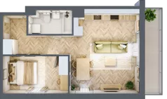2 pokoje, mieszkanie 45,26 m², piętro 1, oferta nr A1.20.M09, Wawer GO 2.0, Warszawa, Wawer, Falenica, ul. Przylaszczkowa 17