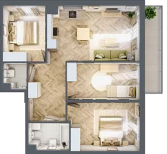 4 pokoje, mieszkanie 72,20 m², piętro 2, oferta nr A1.30.M22, Wawer GO 2.0, Warszawa, Wawer, Falenica, ul. Przylaszczkowa 17