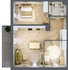 3 pokoje, mieszkanie 61,09 m², piętro 3, oferta nr A2.40.M26, Wawer GO 2.0, Warszawa, Wawer, Falenica, ul. Przylaszczkowa 17