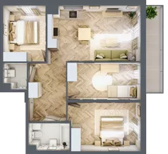 4 pokoje, mieszkanie 72,20 m², piętro 1, oferta nr A2.20.M14, Wawer GO 2.0, Warszawa, Wawer, Falenica, ul. Przylaszczkowa 17