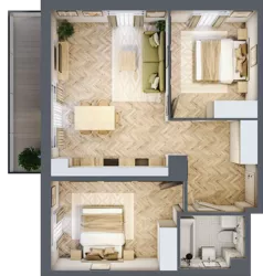 3 pokoje, mieszkanie 61,16 m², piętro 1, oferta nr A2.20.M13, Wawer GO 2.0, Warszawa, Wawer, Falenica, ul. Przylaszczkowa 17