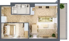 2 pokoje, mieszkanie 45,26 m², piętro 1, oferta nr A3.20.M09, Wawer GO 2.0, Warszawa, Wawer, Falenica, ul. Przylaszczkowa 17