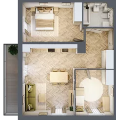 3 pokoje, mieszkanie 61,09 m², piętro 1, oferta nr A3.20.M10, Wawer GO 2.0, Warszawa, Wawer, Falenica, ul. Przylaszczkowa 17