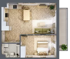 2 pokoje, mieszkanie 49,92 m², piętro 1, oferta nr D1.20.M13, Wawer GO 2.0, Warszawa, Wawer, Falenica, ul. Przylaszczkowa 17