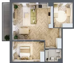 3 pokoje, mieszkanie 65,28 m², piętro 1, oferta nr D1.20.M12, Wawer GO 2.0, Warszawa, Wawer, Falenica, ul. Przylaszczkowa 17
