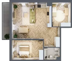 3 pokoje, mieszkanie 65,28 m², piętro 2, oferta nr D1.30.M19, Wawer GO 2.0, Warszawa, Wawer, Falenica, ul. Przylaszczkowa 17