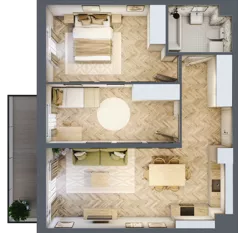 3 pokoje, mieszkanie 58,65 m², piętro 3, oferta nr D1.40.M24, Wawer GO 2.0, Warszawa, Wawer, Falenica, ul. Przylaszczkowa 17