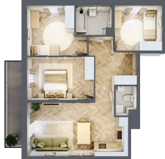 4 pokoje, mieszkanie 70,06 m², piętro 1, oferta nr D2.20.M11, Wawer GO 2.0, Warszawa, Wawer, Falenica, ul. Przylaszczkowa 17