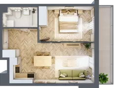 2 pokoje, mieszkanie 40,72 m², piętro 1, oferta nr D2.20.M13, Wawer GO 2.0, Warszawa, Wawer, Falenica, ul. Przylaszczkowa 17
