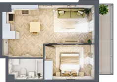 2 pokoje, mieszkanie 39,69 m², piętro 1, oferta nr D2.20.M06, Wawer GO 2.0, Warszawa, Wawer, Falenica, ul. Przylaszczkowa 17
