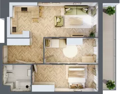 3 pokoje, mieszkanie 64,03 m², piętro 9, oferta nr 09.K2.02, Langiewicza 37, Rzeszów, Śródmieście, ul. Langiewicza 37