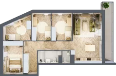 5 pokoi, mieszkanie 88,21 m², piętro 7, oferta nr 07.K2.01, Langiewicza 37, Rzeszów, Śródmieście, ul. Langiewicza 37
